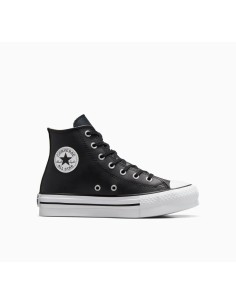 Converse Ctas Eva Lift HI A01015C sneakers bambina in pelle nero/bianco