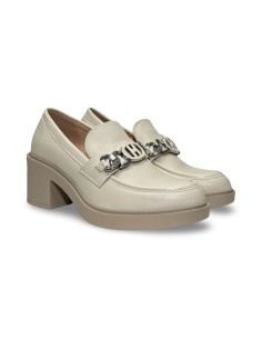 Queen Helena Shoes X32-57 mocassini donna in similpelle beige