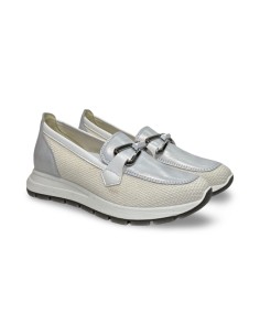 Igi&Co 7659733 mocassini donna in pelle laminato argento