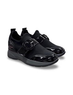 Comart 5D4799 slip on donna in vernice e tessuto nero