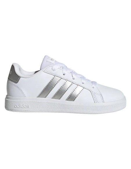 Adidas Grand Court 2.0 K GW6506 sneakers donna in similpelle bianco/argento
