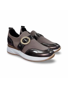 Comart 5D4799 slip on donna in vernice e tessuto taupe