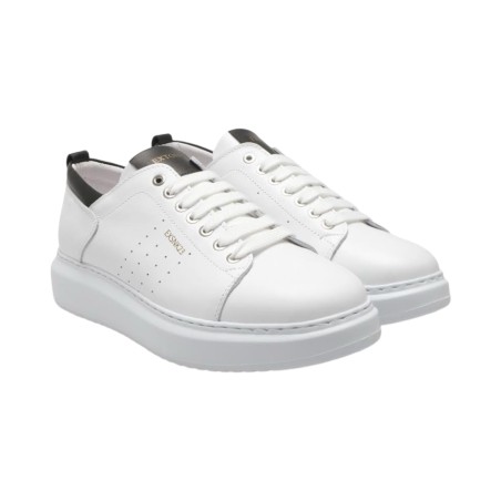 Exton 952 sneakers uomo in pelle bianco e nero