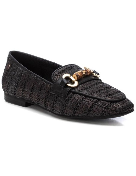 Xti 143802 mocassini donna in rafia nero