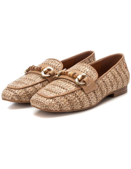 Xti 143802 mocassini donna in rafia taupe