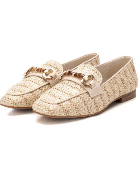 Xti 143802 mocassini donna in rafia beige