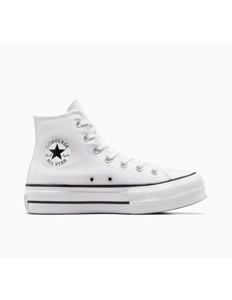 Converse Ctas Lift HI 560846C White Black White sneakers donna in tela