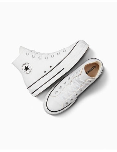 Converse Ctas Lift HI 560846C White Black White sneakers donna in tela