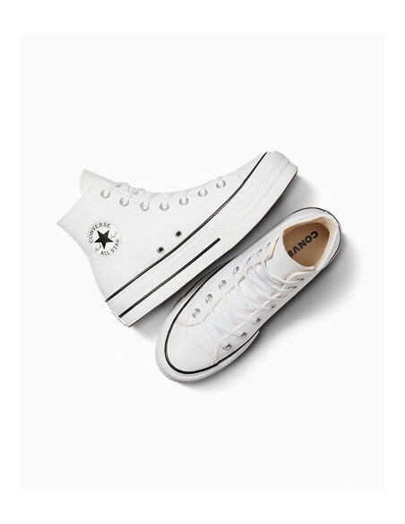 Converse Ctas Lift HI 560846C White Black White sneakers donna in tela