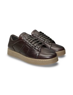 Exton 395 sneakers uomo in pelle testa di moro