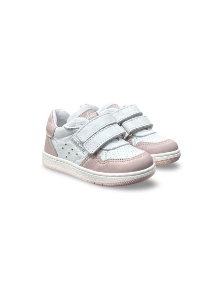 Balducci MSP4581B sneakers bambina in pelle bianco/rosa