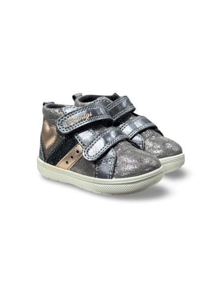 Primigi 2855300 sneakers bambina in pelle laminato canna di fucile
