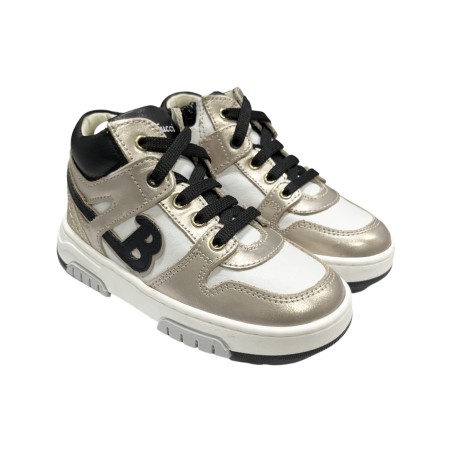 Balducci Kids RUJA1004C sneakers bambina in pelle bianco e oro