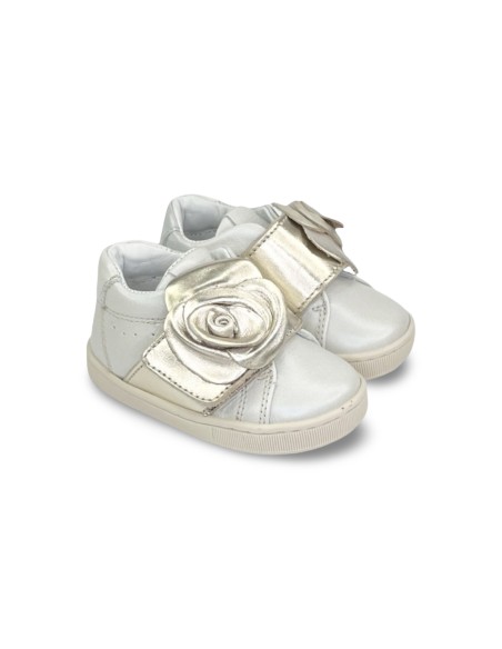 Balducci Soft CITA5444O sneakers bambina in pelle beige/oro