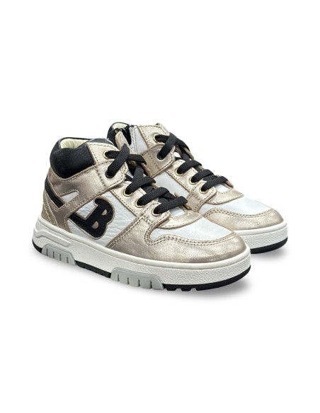 Balducci Kids RUJA1004C sneakers bambina in pelle bianco/oro