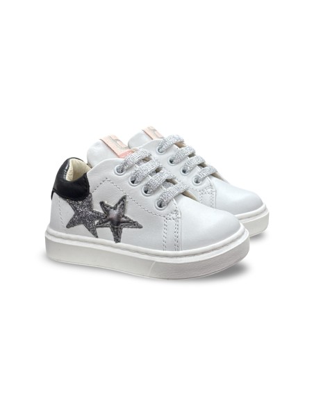 Balducci CSPORT 5300B sneakers bambina primi passi in pelle bianco