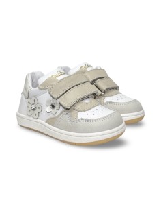 Balducci CITA6852B sneakers bambina in pelle beige/bianco
