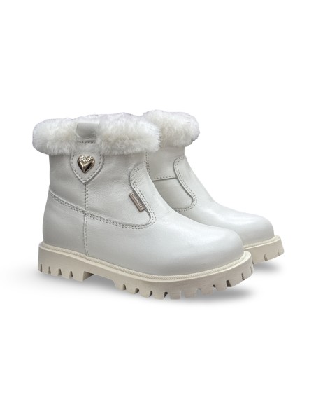 Balducci Soft MATRIX 2531 stivaletti bambina in pelle color avorio