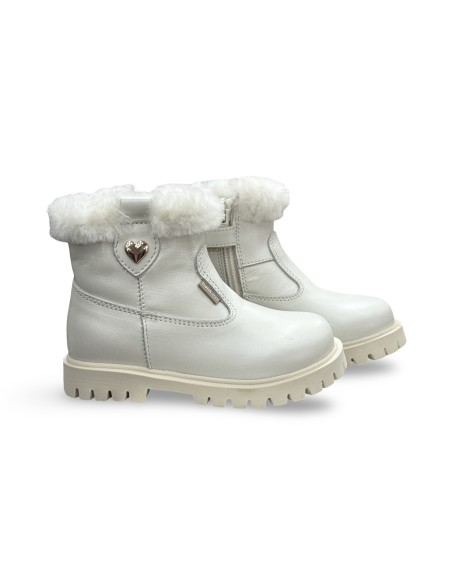 Balducci Soft MATRIX 2531 stivaletti bambina in pelle color avorio