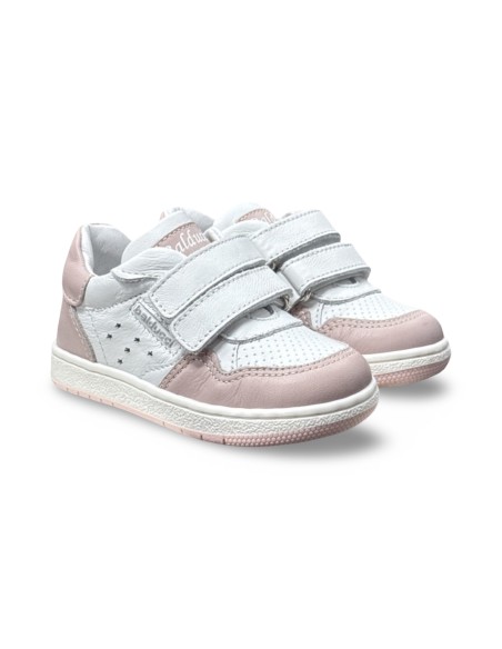 Balducci MSP4581B sneakers bambina in pelle bianco/rosa