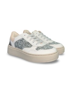 Balducci KIAB1091 sneakers bambina in pelle glitter bianco