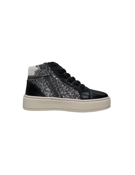 Balducci KIAB1093 sneakers bambina in pelle/glitter nero