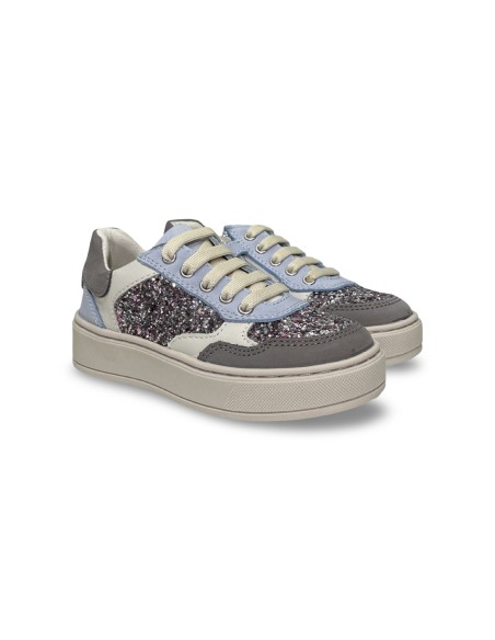Balducci Kids KIAB1091 sneakers bambina in pelle/glitter lilla