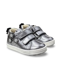 Balducci Soft CITA6211A sneakers bambina in pelle color acciaio