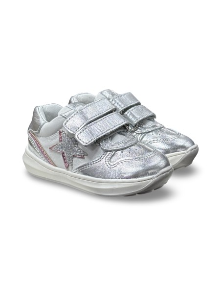 Balducci Soft CSP5512A sneakers bambina in pelle bianco/argento