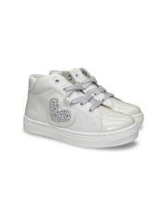 Balducci BUTT1888 sneakers bambina in pelle bianco vernice