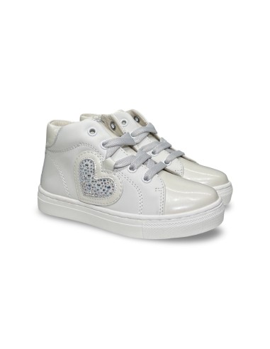 Balducci Kids BUTT1888 sneakers bambina in pelle bianco vernice