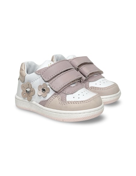 Balducci CITA6852R sneakers bambina in pelle rosa/bianco