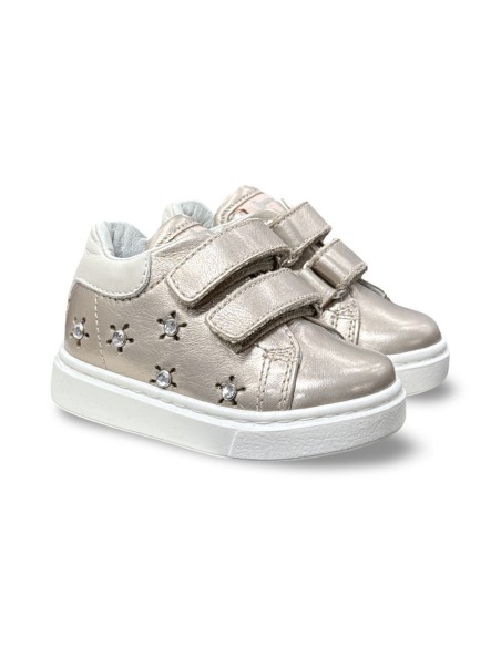 Balducci CITA6823C sneakers bambina in pelle color champagne