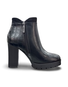 Refresh 170926 stivaletti donna in pelle/camoscio nero 2