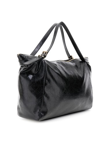 Cafe' Noir C3WB0904 borsa donna in pelle metallizzata nero