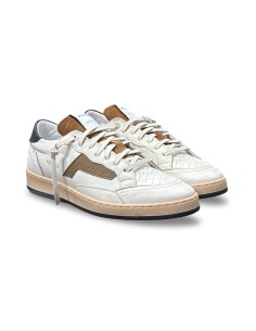 Exton 570 sneakers uomo in pelle color latte multicolor
