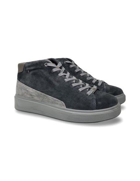 Igi&Co 6635322 sneakers uomo in camoscio grigio/blu notte