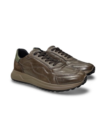 Igi&Co 6638422 sneakers uomo in pelle color caffe'