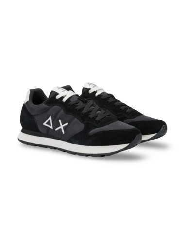 Sun68 Z35101 sneakers uomo in camoscio/tessuto nero/bianco