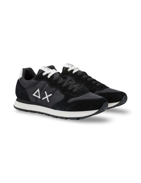 Sun68 Z35101 sneakers uomo in camoscio/tessuto nero/bianco