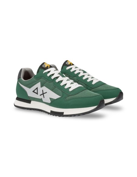 Sun68 Z44121 sneakers uomo in nabuk verde scuro