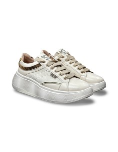Keys K-11274 sneakers donna in pelle/velluto crema/beige