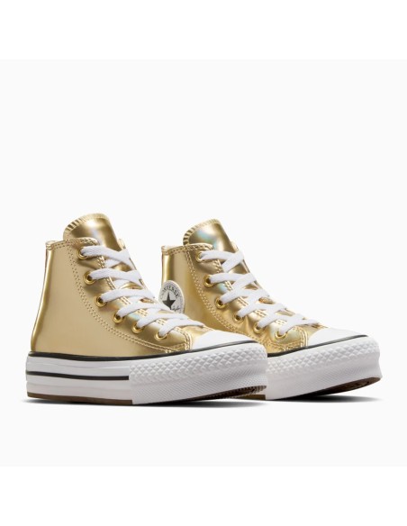 Converse Ctas Eva Lift HI A12606C Metallic Light Gold White sneakers donna