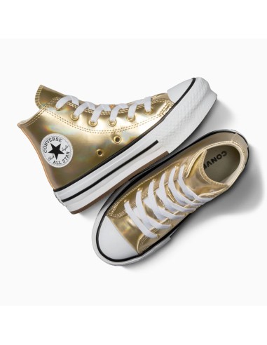 Converse Ctas Eva Lift HI A12606C Metallic Light Gold White sneakers donna
