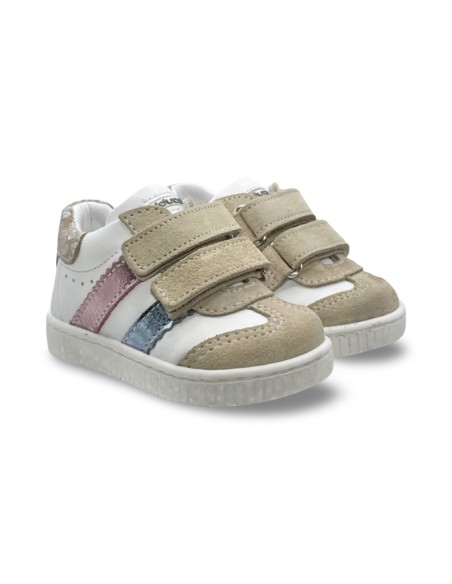 Balducci MSPORT4785 sneakers bambina primi passi in pelle bianco