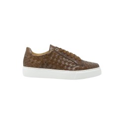 Exton 526 sneakers uomo intrecciato in pelle testa di moro