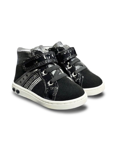Primigi 6902722 sneakers bambina in vernice camoscio nero