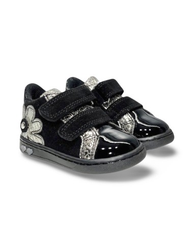 Primigi 6902522 sneakers bambina in camoscio vernice nero