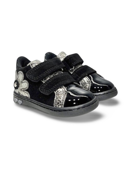 Primigi 6902522 sneakers bambina in camoscio vernice nero