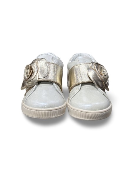 Balducci Soft CITA5444O sneakers bambina in pelle beige/oro